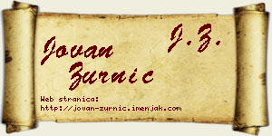 Jovan Zurnić vizit kartica